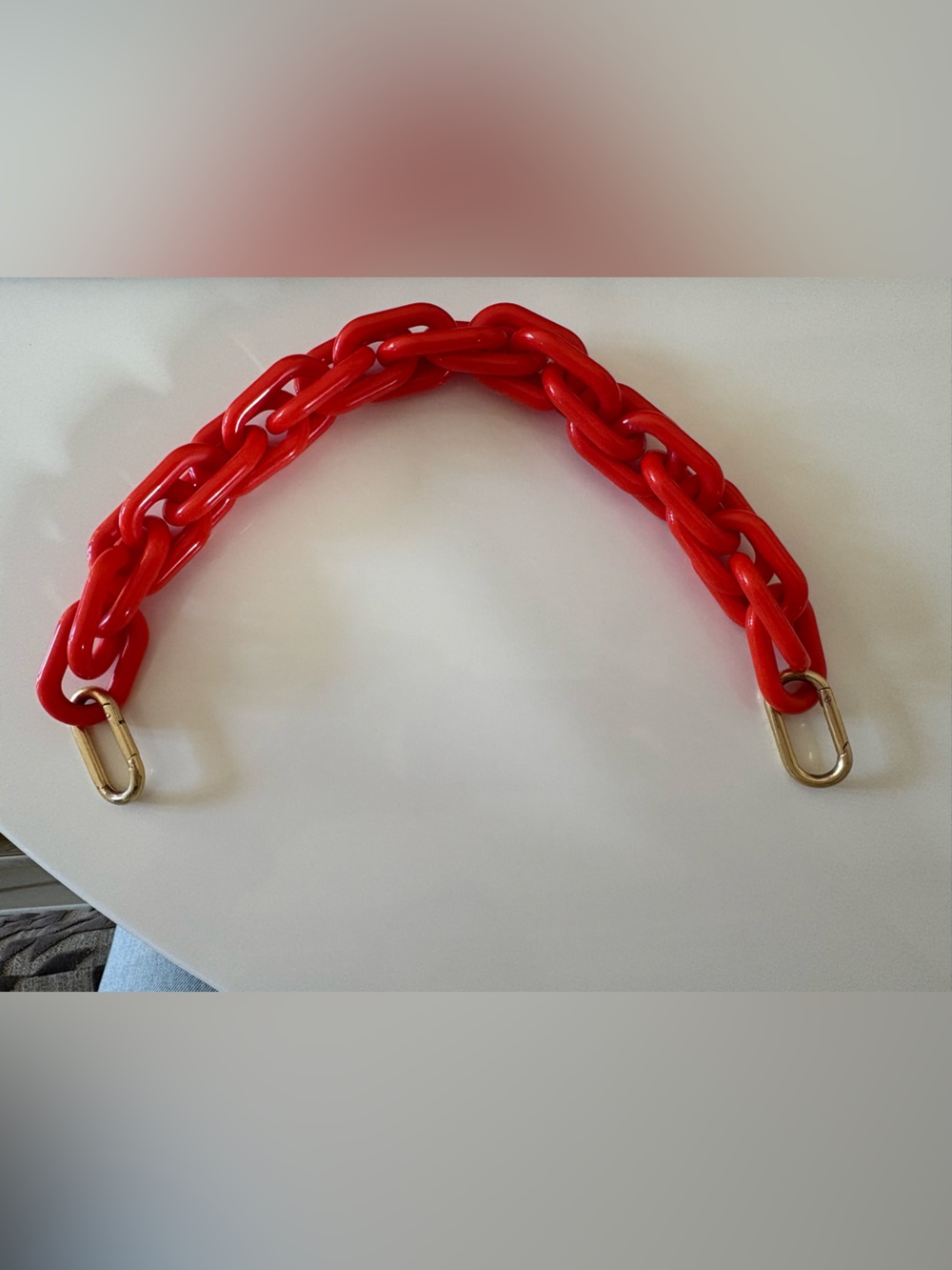 Clare V acrylic shortie purse strap in poppy - Picture 3 of 6